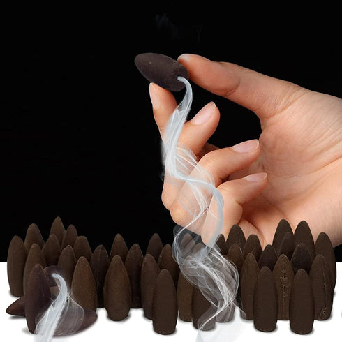 Dragons Blood Hem Backflow Incense Cones for Waterfall Aromatic Smoke Fountain Haze Falls - 40 Large Back Flow Incense Cones Scented...