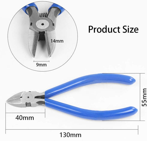 Long Nose Plier and Circlip Plier Set HANDSKIT Micro Wire Cutter Shear Long Needle Nose Cutting Pliers Repair Tool for Electronics,Wires,Jewelry,D...