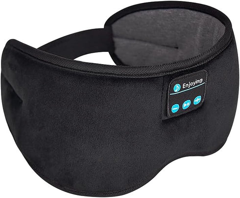 Bluetooth Headphones Headband Eye Mask Wireless Bluetooth Sleep Mask for Side Sleepers Velcro Adjustable Bluetooth 5.2 Speaker Microphones Airplan...