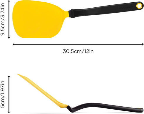 Dreamfarm Chopula Non-Stick-Safe Super-Flexible Sit-Up Spatula with Strong Flat Edge to Separate Food - 12" Yellow...