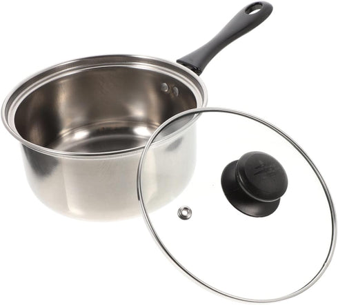 1 Set Stainless Steel Pot Saucepan Soup Pot Cooking Pan Deep Skillet Nonstick with Lid Stainless Steel Stock Pot Milk Stockpot Small Pot Sauce Pan...