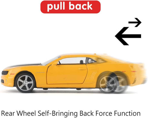 1/36 Scale Chevrolet Camaro Casting Car Model, Camaro Bumblebee Zinc Alloy Toy Car for Kids, Pull Back Vehicles Toy Car for Toddlers Kids Boys Gir...
