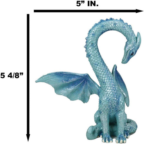 Ebros Valentine Cupid Love Blue Dragon Figurine 5.5" Tall Romantic Male Dragon Left Part of Heart Curve Collectible Medieval Fantasy Dungeons and ...