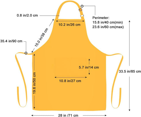 Jubatus 2 Pack Bib Aprons with 2 Pockets Cooking Chef Kitchen Apron for Women Men, Yellow...