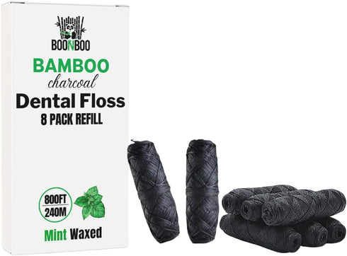 Dental Floss Refill, Charcoal Woven Thread, 8 Pieces, Mint...