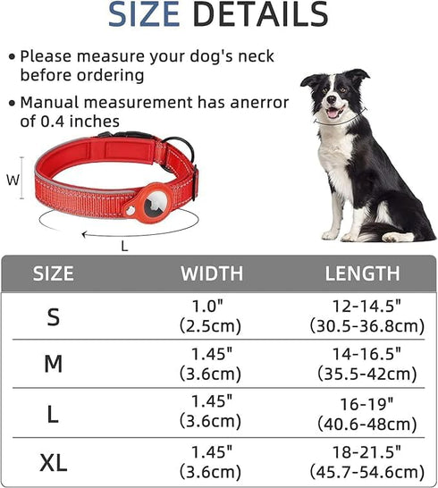 Reflective Dog Collar, Tag Dog Collar, Heavy Duty Dog Collar with Tag Holder Case, Adjustable Tag Accessories Pet Collar for Small Medium Large Do...