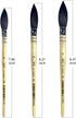 XDT#920 Round Watercolor Artist Paint Brush 3 Piece Set Medium Soft Black Goat Hair Long Handle #8#10#12, Mop Style Paint Brush for Watercolor & A...