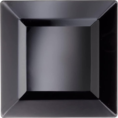 Party Essentials Party Supplies Disposable Classic Square Plastic Plates for Wedding/All Occasions, 6.5", 70-Count, Black...