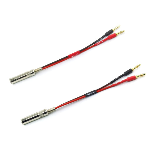 1/4 TS to Banana Plug Speaker Cable 6.35 mm 1/4" Female to Banana Plug Speaker Mono Adapter 8 inches 2pack...