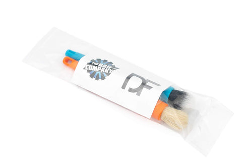 Detail Factory - Crevice Mini Detailing Brush Combo Kit - One Boar's Hair Brush + One Ultra-Soft Synthetic Brush, Heavy Cleaning Action for Small ...