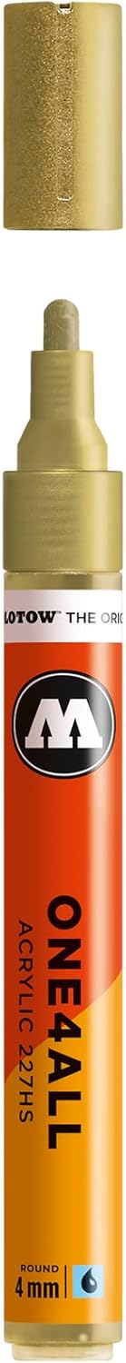 Molotow ONE4ALL Acrylic Paint Marker, 4mm, Metallic Gold, 1 Each (227.306)...