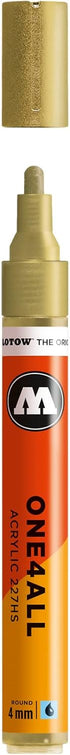 Molotow ONE4ALL Acrylic Paint Marker, 4mm, Metallic Gold, 1 Each (227.306)...