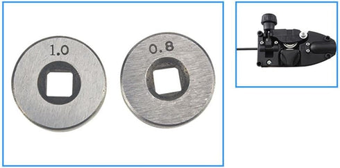 2Pcs 0.8/1.0mm Roll Wheels Knurled Groove Wire Feed Drive Rollers 25mm0.8mm 1.0mm Knurl K Groove for Steel Aluminum Flux Cord Wire Soldering Suppl...