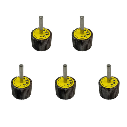 WA 5PCS - 1 1/2"x1"x1/4" inch 120# Industrial Grade Durable Mounted Flap Wheel Sander Aluminum Oxide Sanding Flap Wheels with 1/4" Shank for Drill...