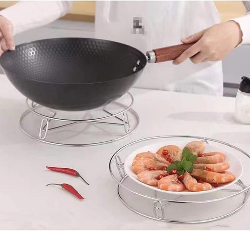 1PC Stainless Steel Pan Pot Holder Round Potholder Metal Pan Holder Rack for Milk Pot Holder Cooking Home Kitchen Restaurant...