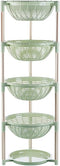 Multifunctional Plastic Storage Basket Floor Tripod Kitchen Vegetable and Fruit Storage Rack Drain Rack (Green, 4 layers)...