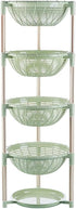 Multifunctional Plastic Storage Basket Floor Tripod Kitchen Vegetable and Fruit Storage Rack Drain Rack (Green, 4 layers)...