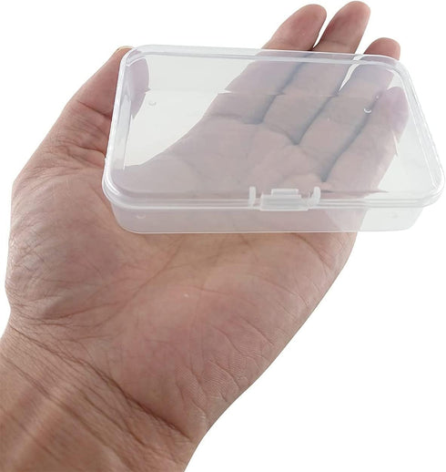 MFDSJ 6 Pcs Mini Plastic Storage Containers Box with Lid, 3.5x2.4 Inches Clear Rectangle Box for Collecting Small Items, Beads, Game Pieces, Busin...