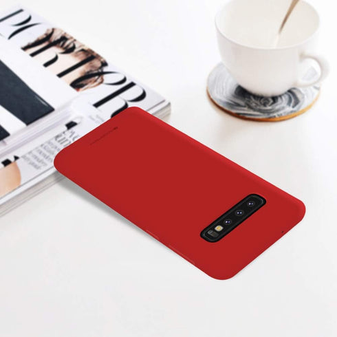 GOOSPERY Soft Feeling Jelly for Samsung Galaxy S10 Case (2019) Silky Slim Bumper Cover (Red)...