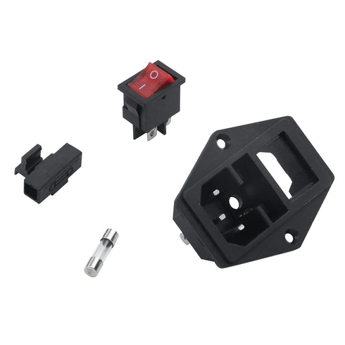Antrader 6pcs Inlet Module Plug Male Power Socket with 5A Fuse Switch 10A 250V 3 Pin IEC320 C14......