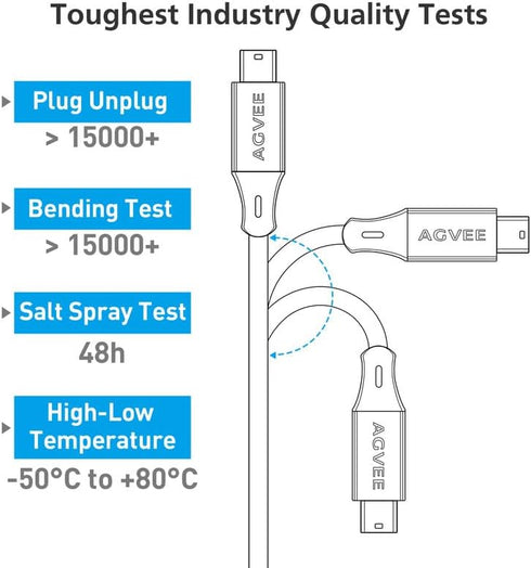 AGVEE 2 Pack 10ft USB-C OTG to Micro USB Cable, Braided Charger Data Sync Cord Charging Wire Adapter for Samsung Galaxy S7 S6, J7, J3, LG, PS4, Ki...