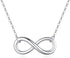 Rhodium Plated 925 Sterling Silver Infinity Necklaces for Women, 18 Inch...