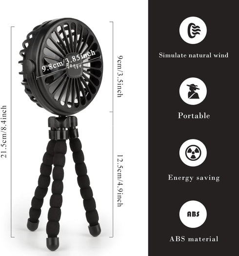 Keweis Stroller Fan Mini Handheld Octopus Fan Baby Fan with Flexible Tripod Wrapped on Stroller, Car Seat, Student Bed, Bike USB Rechargeable Fan,...