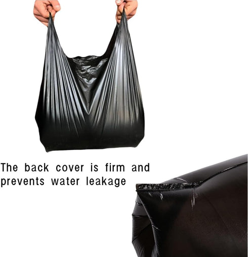 4 Gallon Trash Bag,Bathroom Trash Bags, Kitchen Garbage Bags, With Handle Black 90 Pcs for Office, Waste Basket, Disposable Plastic Outdoor Portab...