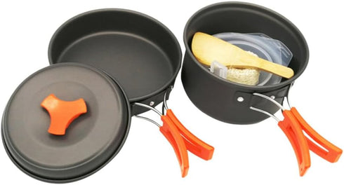 Dinnerware Sets Cookware Set Cookware Set 8 pcs Cookware Cooking Bowl - Wild Pot Pan Camping Barbecue Outdoor Cutlery Person Camping Cooking Set C...