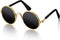 Dog Sunglasses Retro Pet Glasses Doll Glasses Classic Round Dog Glasses Metal Cat Puppy Eye Wear Hippie Costumes for Cats and Dogs, Photos Props C...