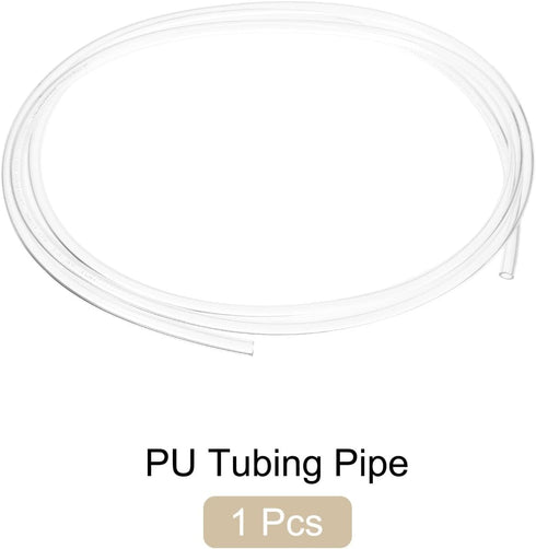 Pneumatic Tubing Pipe,8mm x 5mm Clear PU Polyurethane Tube,6.6FT 2M,PU Air Line Tubing Hose Tubes for Air Compressor,Fluid Transfer,Air Brake...