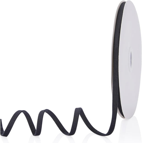 Velvet Ribbon Black 1/4 inch, Continuous 20 Yards Double Faced Velvet Ribbon Great for Christmas Tree Ornaments,Gift Wrapping,Bow Making,Wreath De...