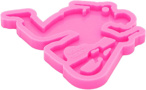 Shiny Glossy Squatting Soldier Shape Keychain Silicone Mold with Hole Candy Crystal Mold Necklace Jewelry Epoxy Resin Mold Resin Crafting Molds fo...