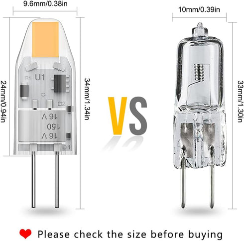YUIIP G4 LED Bulb AC/DC 12V 1.2W (10W Halogen Bulb Replacement), Warm White 2700K JC G4 Bi Pin Light Bulbs for Under Cabinet Puck Light, Chandelie...