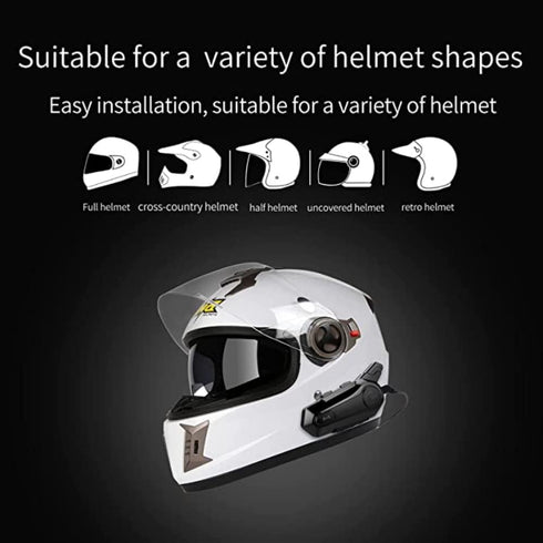 eECO-FLYING Motorcycle Bluetooth Headset,1000m Intercom Motorcycle Helmet Headset with CVC Noise Cancellation IPX6 Waterproof 2 Riders Motorbike I...
