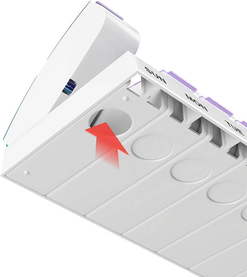 Ezy Dose Weekly (7-Day) AM/PM Pill Organizer, Vitamin and Medicine Box, Small Pop-out Compartments, 2 Times a Day, Blue and Purple Lids...