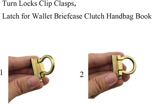 HAHIYO Flip Purse Closure Turn Locks Clip Clasp Easy Install with Online Instructions Picture for Wallet Briefcase Clutch Handbag 1.65 Inch Length...