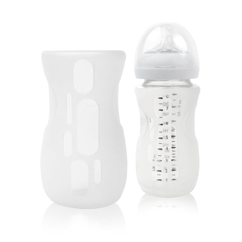 Olababy Silicone Sleeve for Avent Natural Glass Baby Bottles (8 oz, Translucent)...