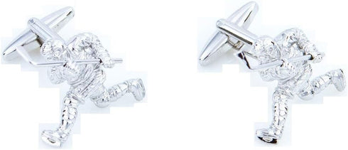 Hockey Player with Stick 3D Pair Cufflinks in Presentation Gift Box & Polishing Cloth...