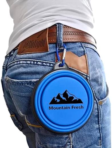 Mountain Fresh Collapsible Pet Bowl 12oz Silicone Foldable Travel Bowl...