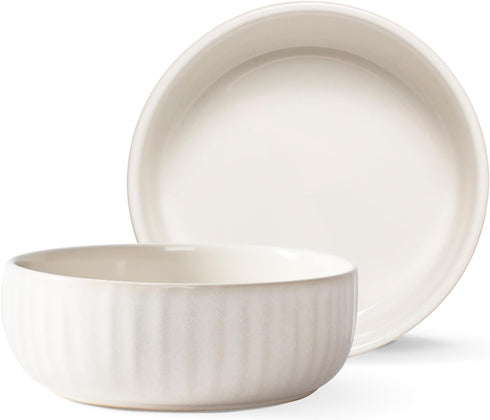 Fringe Studio Canvas Stream Small Ribbed Bisque Pet Bowl, PetShop Collection (506001)...