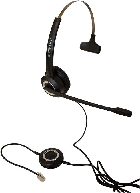 Spracht Zum RJ9 Single Ear Wired Headset for Desktop Phones | Universal Telephone Headsets for Office Phones | Works with Polycom Digium Nortel Ye...