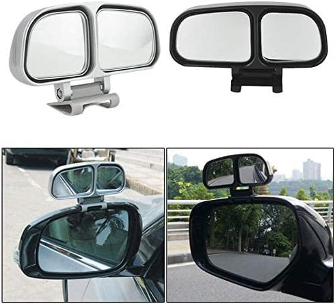 Blind Spot Wide Angle Auxiliary Mirror Car Silver Adjustable Rearview Mirror...
