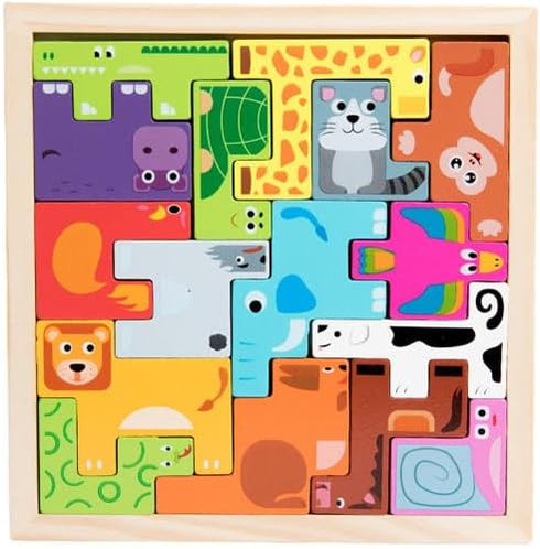 Wooden Puzzle for Kids, Toddlers, Girls Boys Baby Kids, Learning Educational Montessori Toys for 3+ Years Old, Animal Jigsaw Puzzle, Christmas Bir...
