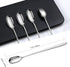 YFWOOD 9.1-Inch Long Handle Iced Tea Spoon, Ice Cream Spoon, Long Coffee Spoons, Stainless Steel Cocktail Stirring Spoons - Set of 4 (Silver)...