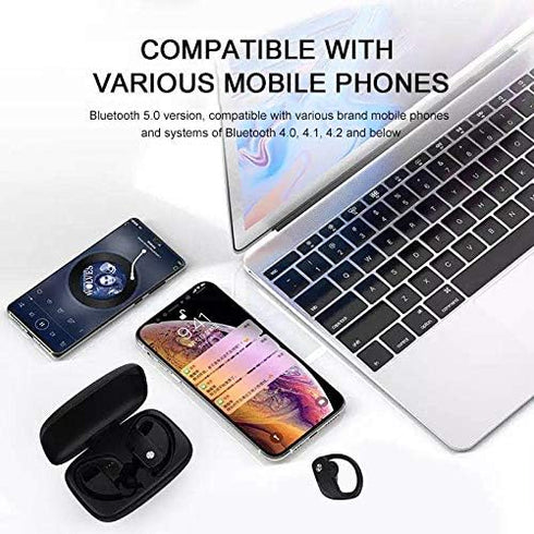 SUNOL T16 Wireless Earbuds 80hrs Playtime Wireless Charging Case Digital Display,Wireless Earbuds Bluetooth Headphones, LED Display Over-Ear Buds,...