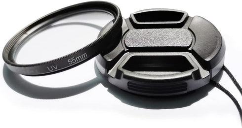 55mm Multi-Coated UV Protective Filter & 55mm Lens Cap for Nikon D5600 D3500 kit AF-P 18-55mm Lens, Compatible for Sony A7RIV A7M2 kit FE 28-70mm ...