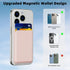Magnetic Wallet for iPhone, Leather Magnetic Phone Wallet Mag Wallet RFID, Magnetic Wallet 3 Card Holder for iPhone 15/14/13/12 Series, Light Pink...