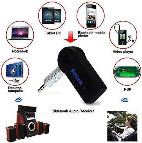 Bluetooth Receiver 5.0 Wireless Audio Receiver, 3.5mm Jack AUX car Audio/Wired Headset/Home Stereo System Compatible, can be Connected to Smartpho...