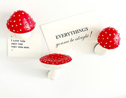 3 PCS Mushroom Refrigerator Magnets, Fairy Tale Red Mushroom Fridge Magnets, Cute Plant Fridge Magnets, Home Office Creative Refrigerator Sticker....